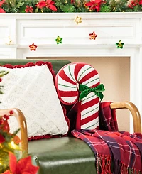 Glitzhome Christmas Gingerbread Man Shaped Pillow, 15" x 11"