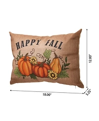 Glitzhome Fall Hooked Sunflower Decorative Pillow, 14" x 14"