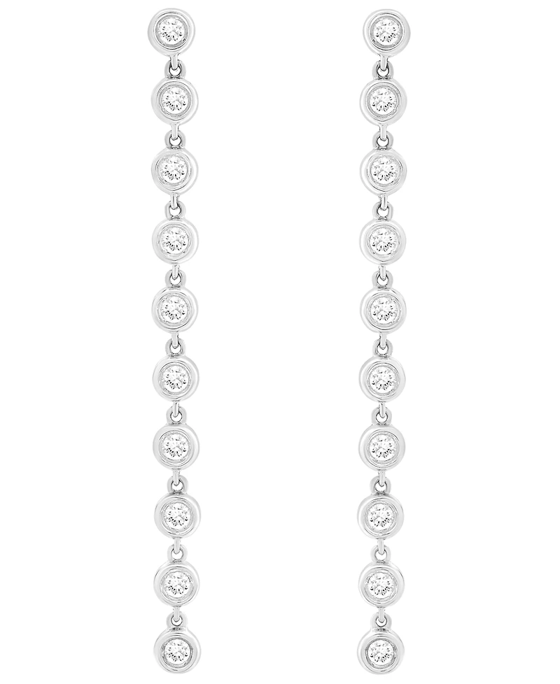 Wrapped Love Diamond Bezel Drop Earrings (1 ct. t.w.) 14k Gold, Exclusively at Macy's