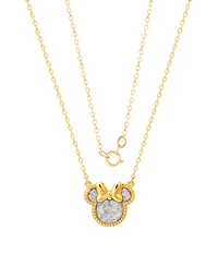 Disney 2-Pc. Minnie Glitter Necklace and Earrings Set in 18K Yellow Gold Over Sterling Silver