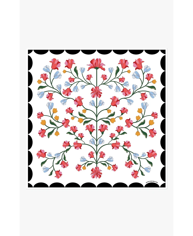 Jessie Zhao New York Double Sided Silk Scarf Floral Echo