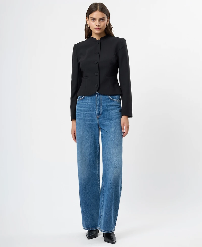 French Connection Women's Round Neck Button Down Jacket