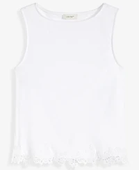 On 34th Women's Knit Sleeveless Boat-Neck Lace Top, Macy's Exclusive
