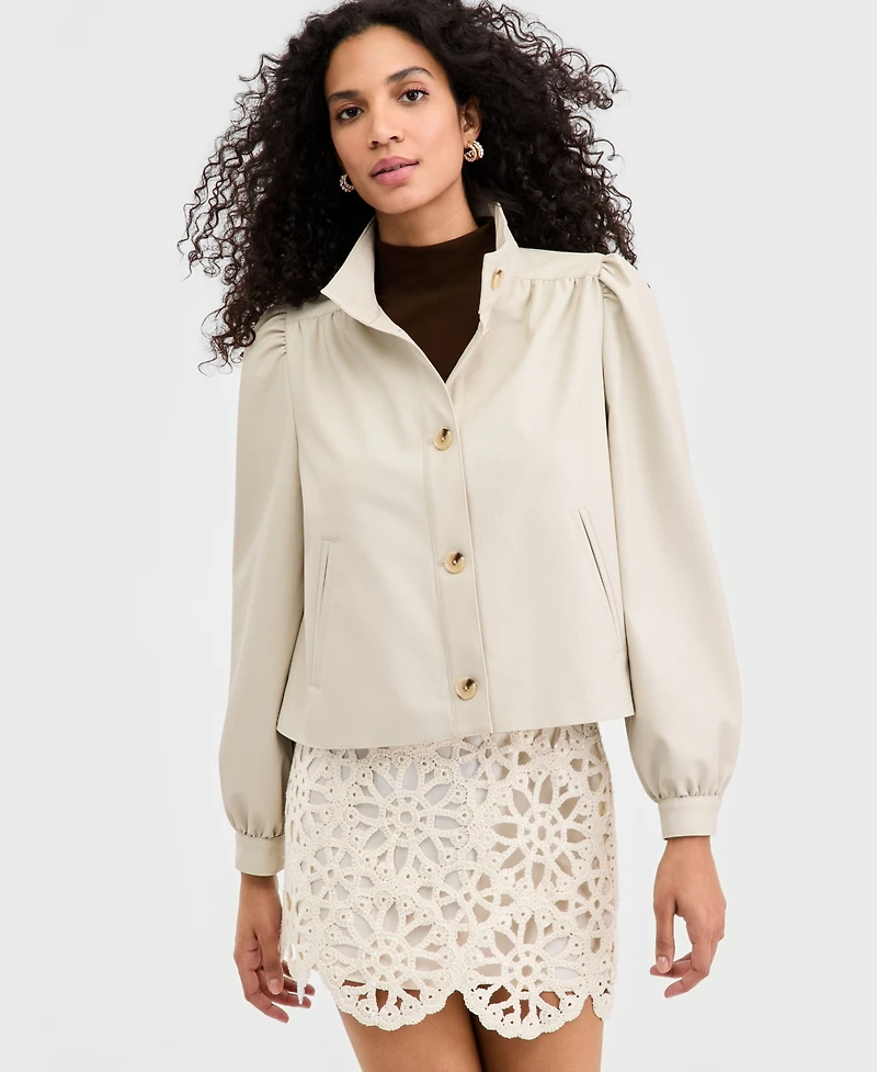 On 34th Women's Woven Solid Cropped Jacket, Macy's Exclusive