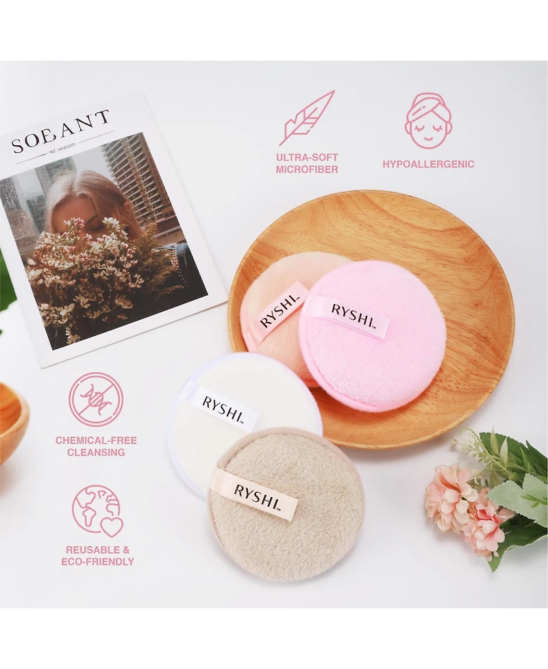 Pursonic Glow & Renew Skincare Trio: Reusable Makeup Remover Cloths, Deep Cleansing Skin Cream with Eucalyptus Oil & Hydrating Facial Serum