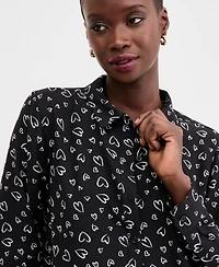 On 34th Women's Woven Open-Heart Button-Down Shirt, Macy's Exclusive