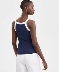 On 34th Women's Knit Solid Colored-Trim Button-Up Tank Top, Macy's Exclusive