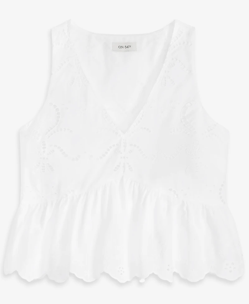 On 34th Women's Cutwork V-Neck Tank Top, Macy's Exclusive