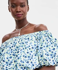 On 34th Women's Woven Ditsy Print Off-The-Shoulder Top, Macy's Exclusive