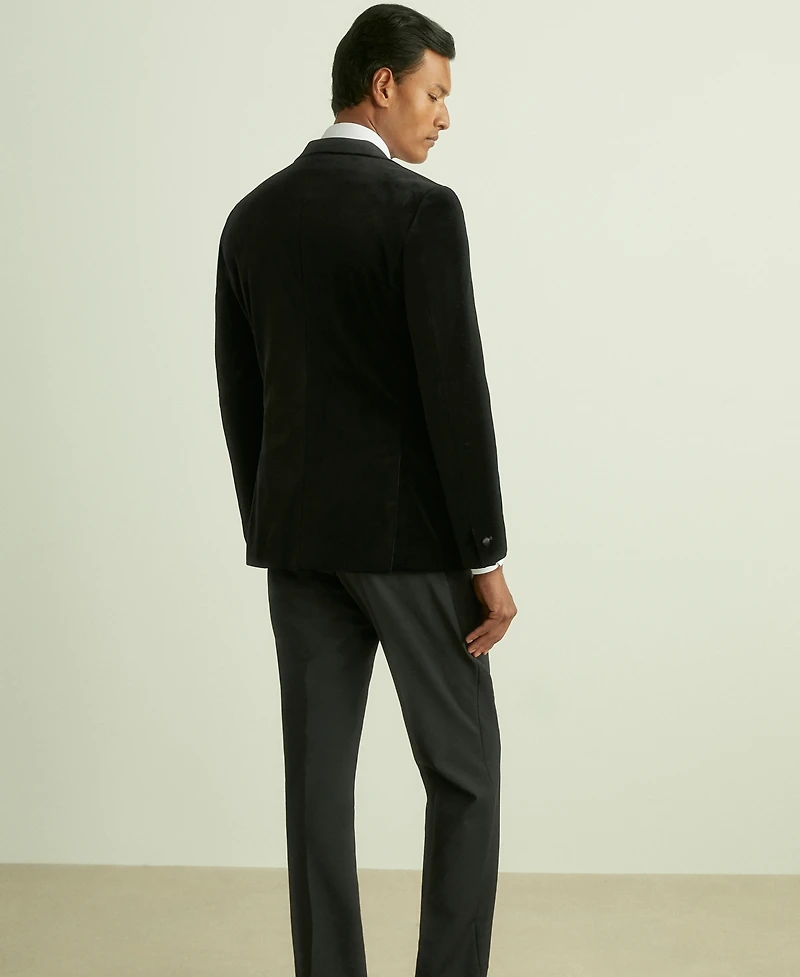 Reiss Men's Velvet Single-Breasted Tailored Fit Blazer