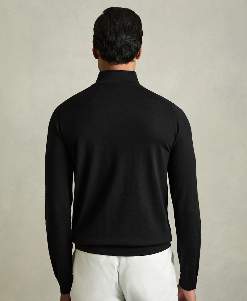 Reiss Men's Merino Wool Half-Zip Funnel Neck Sweater