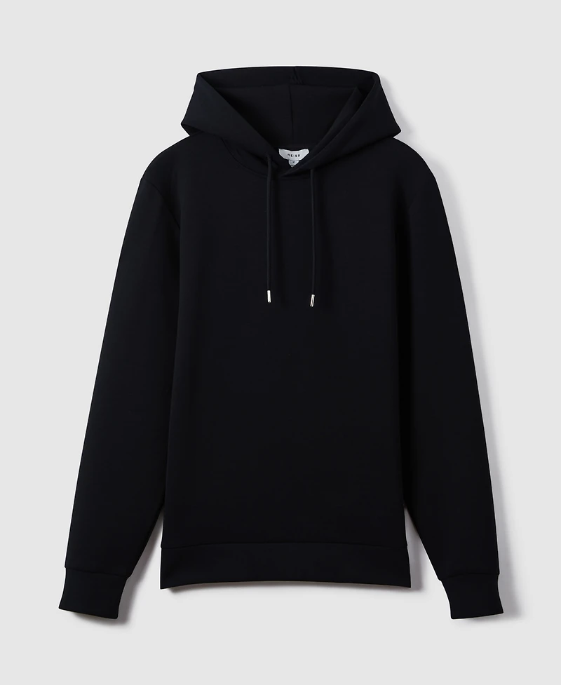 Reiss Men's Interlock Jersey Drawstring Hoodie