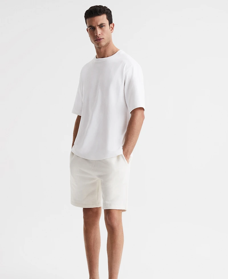 Reiss Men's Cotton Garment-Dyed Oversized T-Shirt