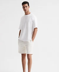 Reiss Men's Cotton Garment-Dyed Oversized T-Shirt