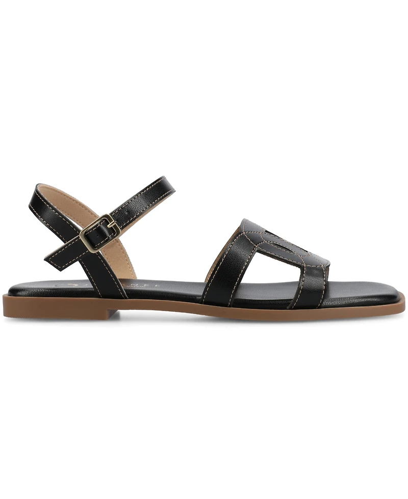 Journee Collection Women's Bridey Open Toe Ankle Strap Sandals