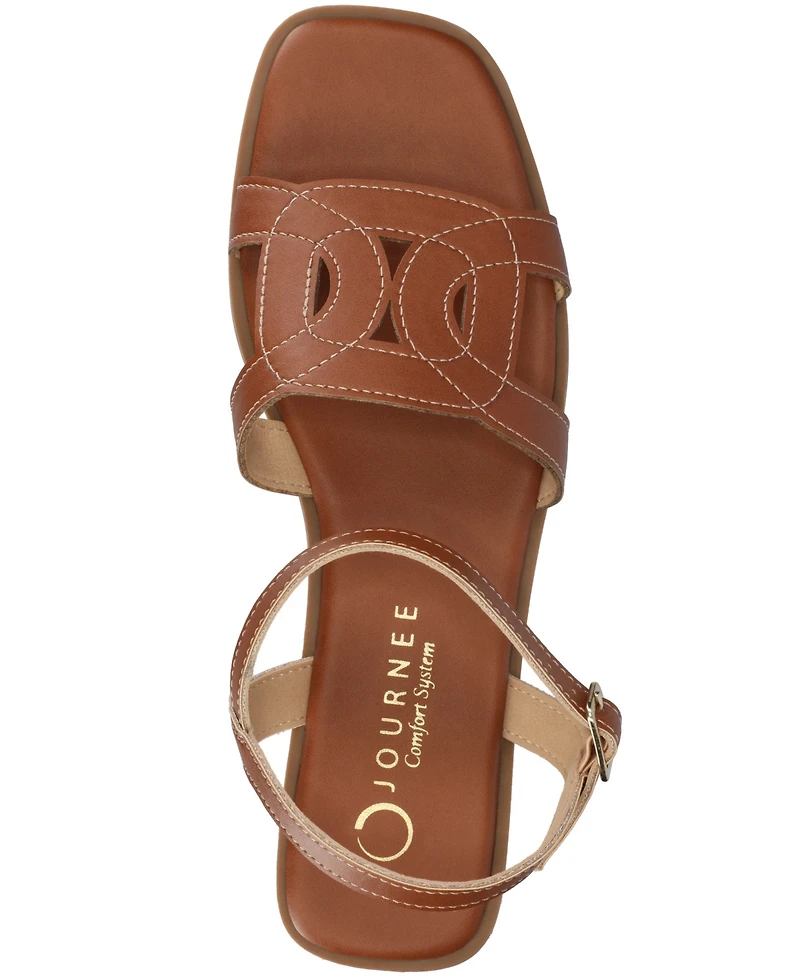 Journee Collection Women's Bridey Open Toe Ankle Strap Sandals