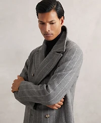 Reiss Men's Wool-Blend Chalk-Stripe Pea Coat