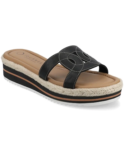 Journee Collection Women's Rosalinda Slip On Open Toe Espadrille Sandals