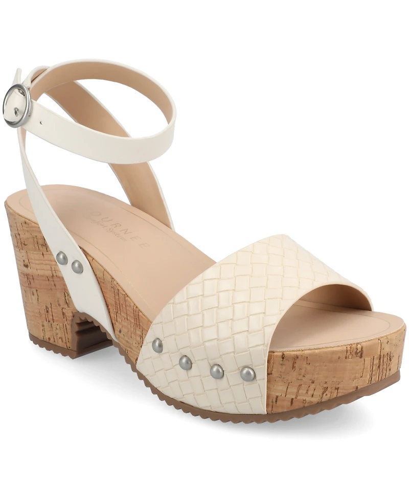 Journee Collection Women's Vanessa Open Toe Platform Clog Heels