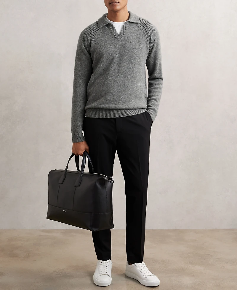 Reiss Men's Wool-Cashmere Open-Collar Sweater