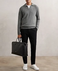 Reiss Men's Wool-Cashmere Open-Collar Sweater