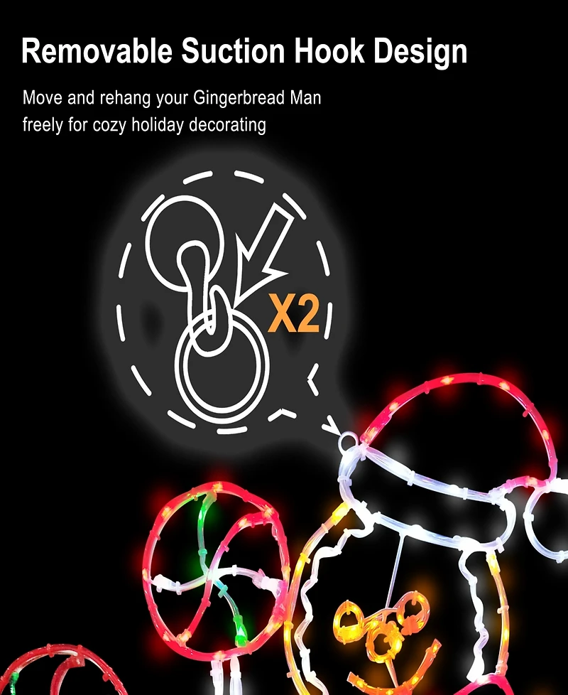 Puleo International 2' Gingerbread Window Decor