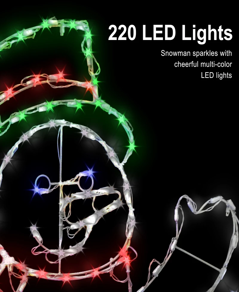 Puleo International 5' 2D Outdoor Snowman Christmas Holiday Decor