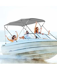 Skonyon 4-Bow Boat Bimini Top Sun Shade Boat Canopy With Storage Boot.