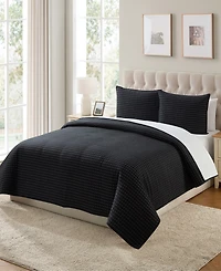 Vcny Home Embroidered Pick Stitch Microfiber 3-Pc. Quilt Set