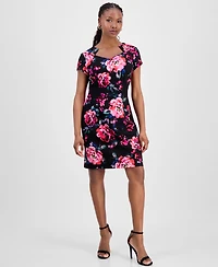 Connected Petite Cutout-Neck Sheath Dress