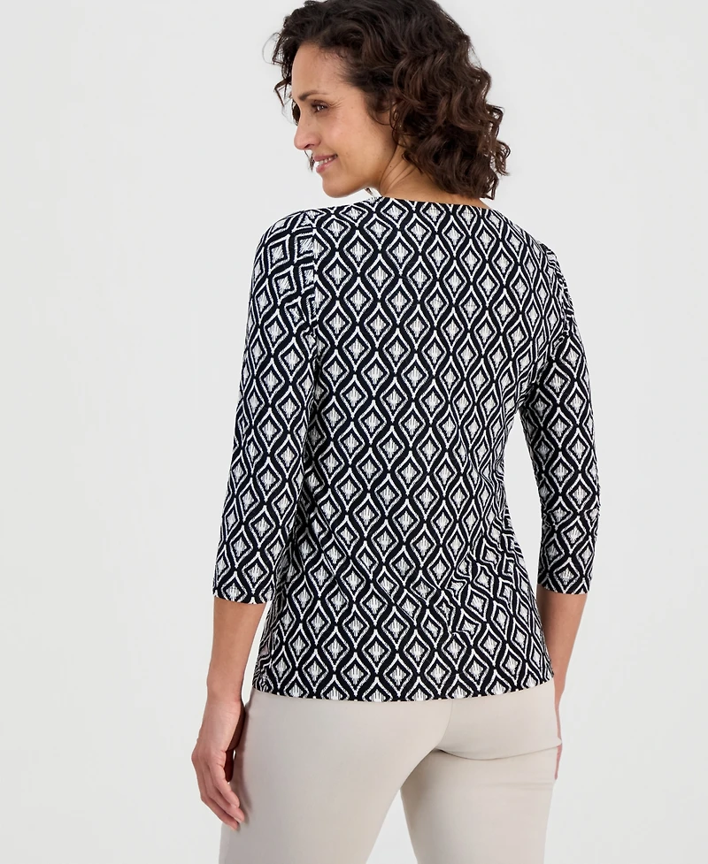 Jm Collection Petite Crewneck Top, Macy's Exclusive