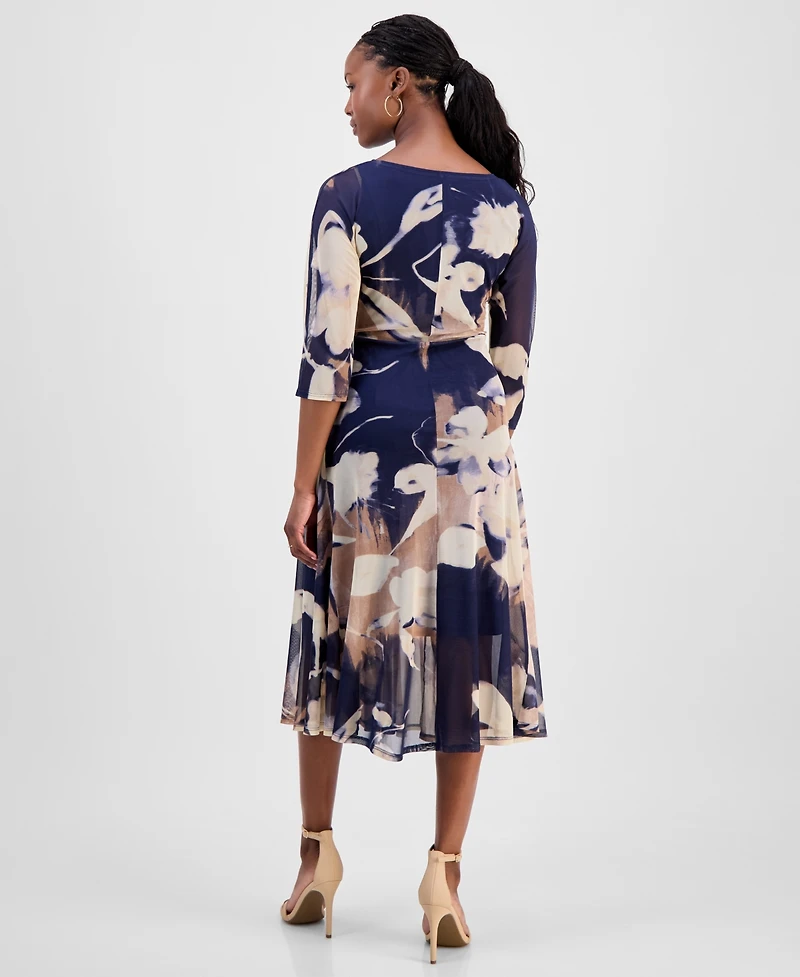 Robbie Bee Women's Tie-Front Midi Dress