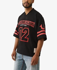 True Religion Men's V-neck Football Knit Jersey T-shirt