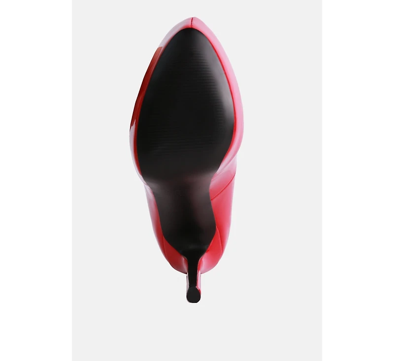 Pismis Patent Faux Leather Stiletto Pumps Women