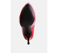 Pismis Patent Faux Leather Stiletto Pumps Women