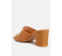 addie block heel slip on sandals