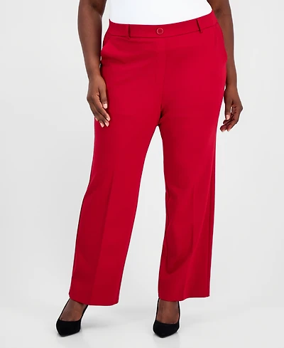 Kasper Plus High Rise Straight Leg Pants