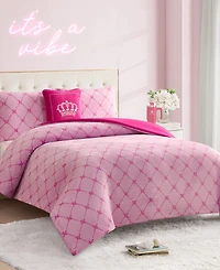 Juicy Couture Plush Reversible Trellis Link 4-Pc. Comforter Set, Full/Queen