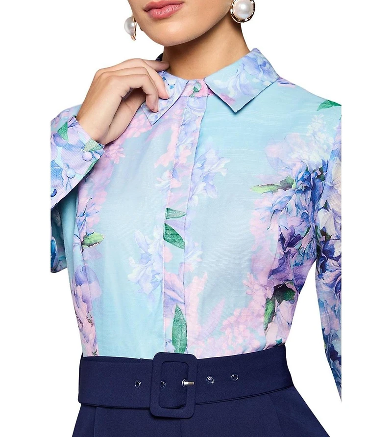 Coast Women's Collared Wide Leg Belted Jumpsuit