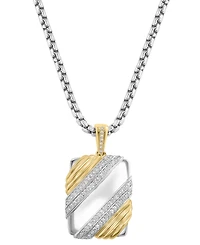 Effy Collection Men's Diamond Pendant Necklace (1/3 ct. t.w.) in Gold Over Silver