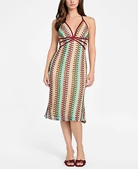 Guess Women's Crochet Halter Neck Midi Dress