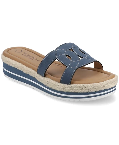 Journee Collection Women's Rosalinda Slip On Open Toe Espadrille Sandals