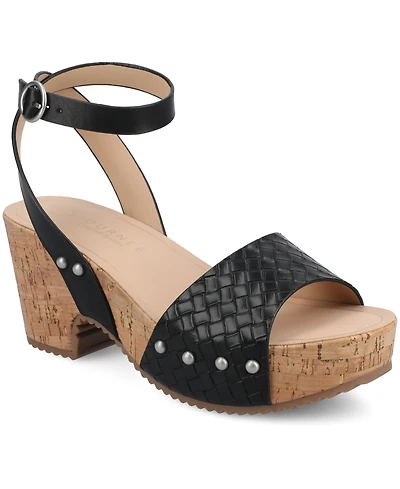 Journee Collection Women's Vanessa Open Toe Platform Clog Heels