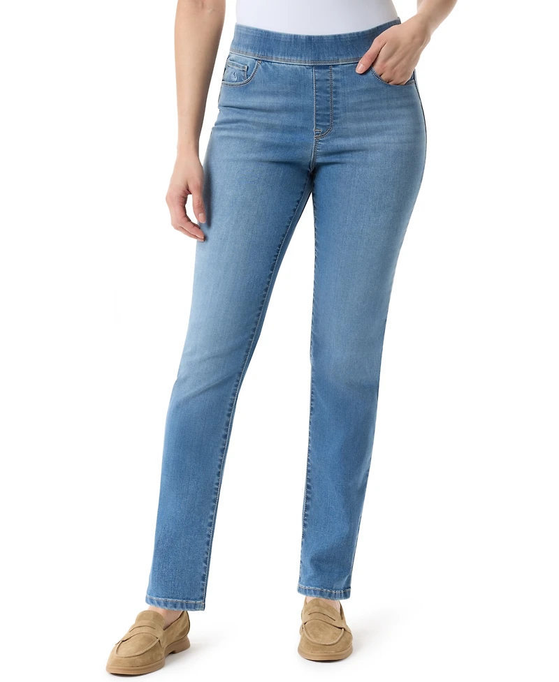 Gloria Vanderbilt Women's Amanda High-Rise Straight Pull-On Jeans