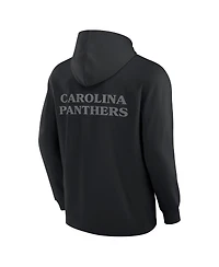 Fanatics Men's Black Carolina Panthers Elements Blaze Tri-Blend Long Sleeve Hoodie T-Shirt