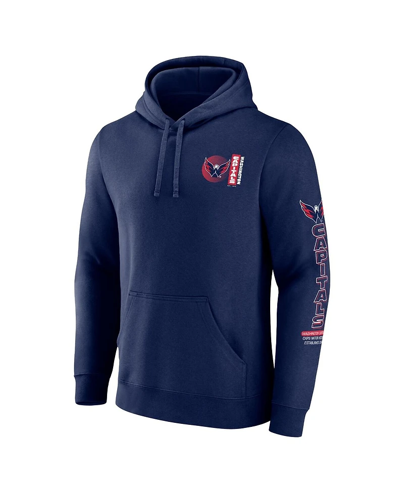 Fanatics Men's Navy Washington Capitals Revolution Pullover Hoodie