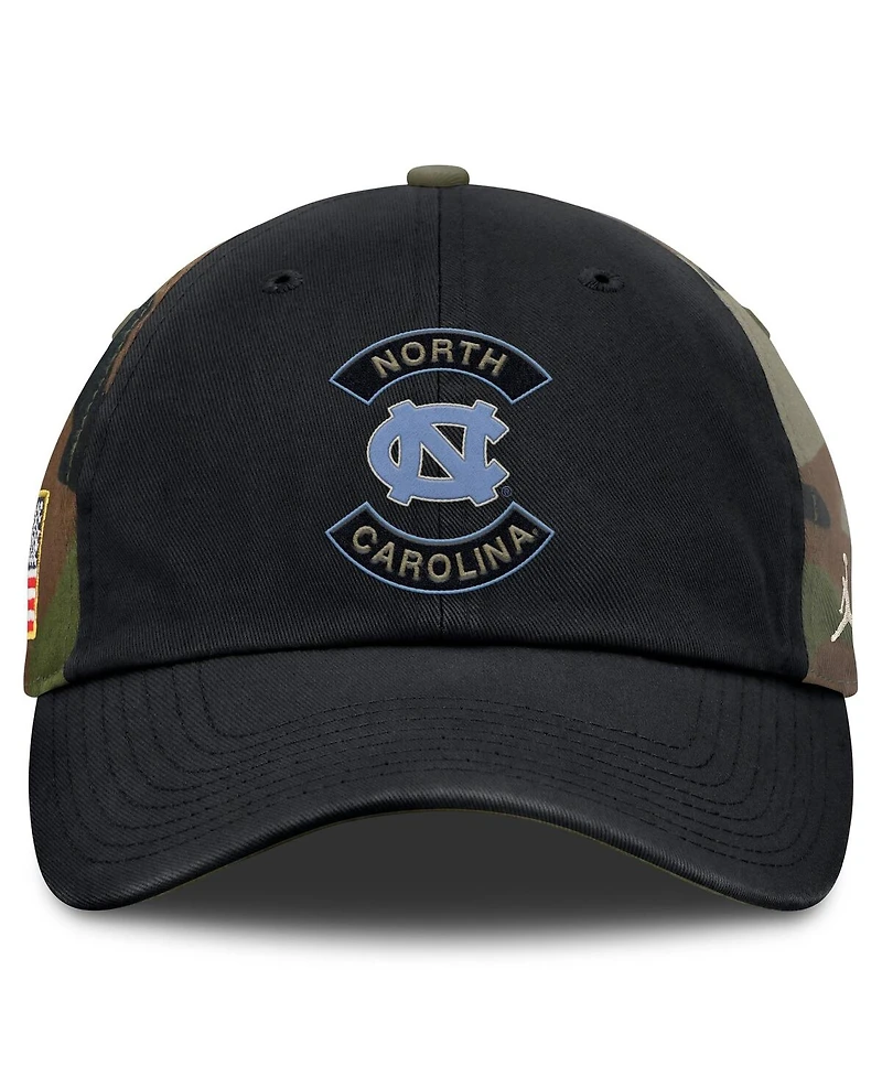 Jordan Men's Black/Camo North Carolina Tar Heels 2025 Military Appreciation Club Adjustable Hat