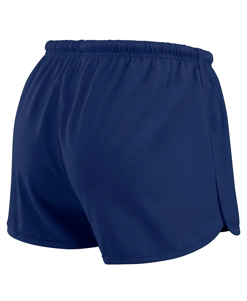 Wear by Erin Andrews Women's 2-Piece Navy Atlanta Braves Heavy Rugby Jersey Cropped Long Sleeve T-Shirt and Shorts Lounge Set