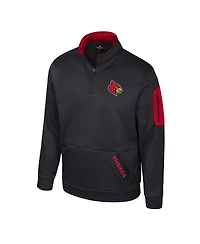 Colosseum Men's Black Louisville Cardinals Mainframe Quarter-Zip Fleece Jacket