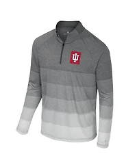 Colosseum Men's Gray Indiana Hoosiers Ai Striped Mesh Quarter-Zip Raglan Windshirt Jacket